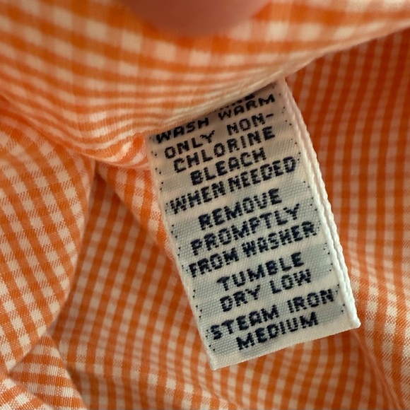 Polo Ralph Lauren Blake Shirt Men’s Medium Orange Gingham Check L/S Classic Fit - Picture 5 of 6